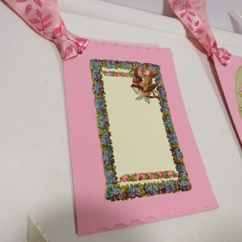 Victorian Gift Tags Cardstock with some embossed images & glitter paint accents